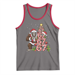 Trending Six Seven Meme Bigfoot Christmas Tree Tank Top Holiday Gift TS12 Deep Heather Red Print Your Wear
