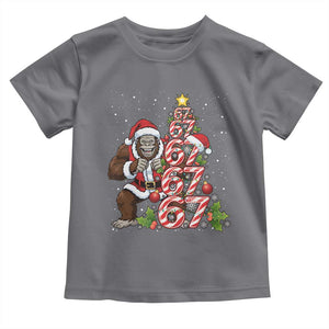 Trending Six Seven Meme Bigfoot Christmas Tree Toddler T Shirt Holiday Gift TS12 Charcoal Print Your Wear