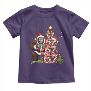 Trending Six Seven Meme Bigfoot Christmas Tree Toddler T Shirt Holiday Gift TS12 Purple Print Your Wear