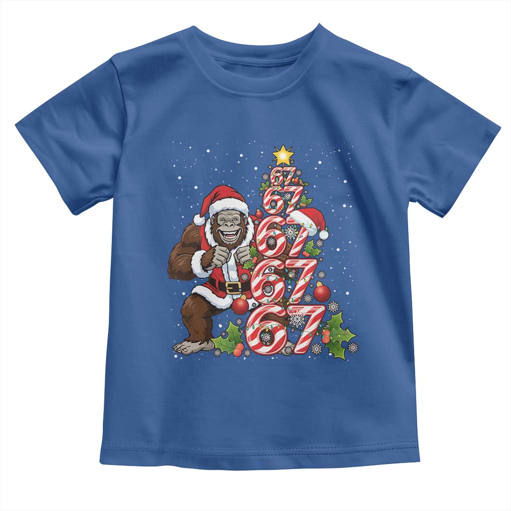 Trending Six Seven Meme Bigfoot Christmas Tree Toddler T Shirt Holiday Gift TS12 Royal Blue Print Your Wear