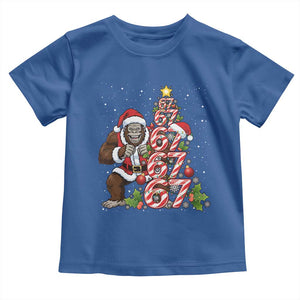 Trending Six Seven Meme Bigfoot Christmas Tree Toddler T Shirt Holiday Gift TS12 Royal Blue Print Your Wear