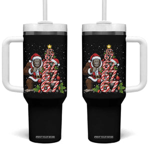 Trending Six Seven Meme Bigfoot Christmas Tree Tumbler With Handle Holiday Gift TS12 One Size: 40 oz Black Print Your Wear