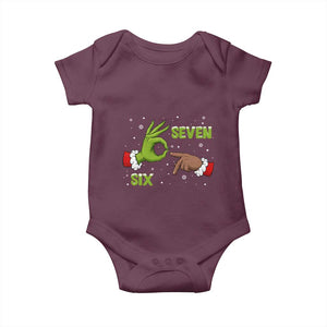Funny Green And Bigfoot Six Seven Meme Baby Onesie Christmas Trend Gift TS12 Maroon Print Your Wear