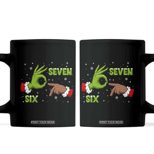 Funny Green And Bigfoot Six Seven Meme Coffee Mug Christmas Trend Gift TS12 Black Print Your Wear