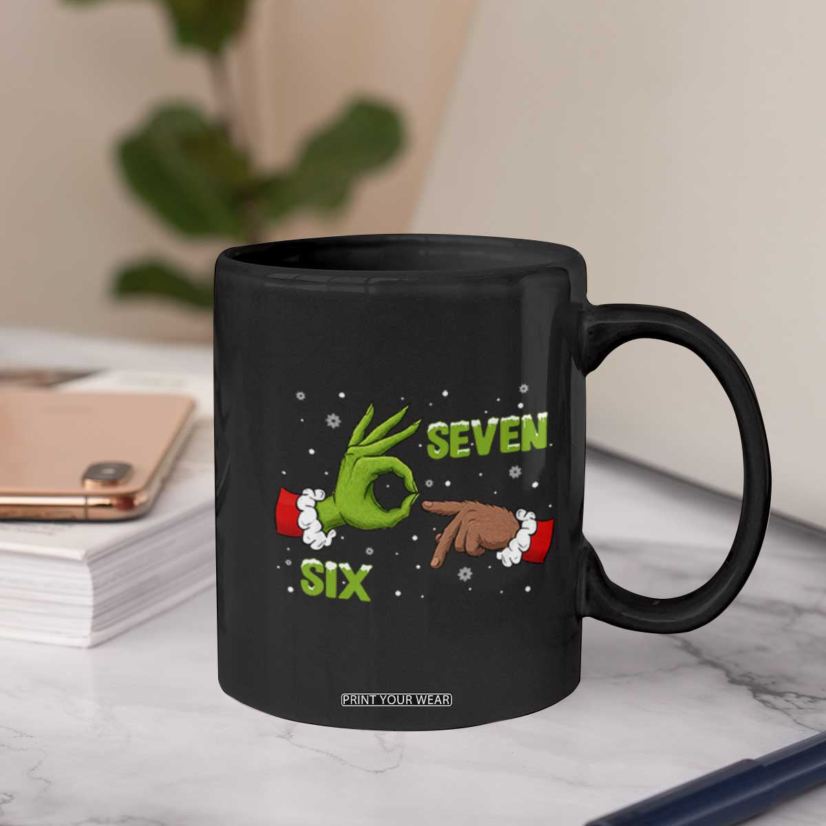 Funny Green And Bigfoot Six Seven Meme Coffee Mug Christmas Trend Gift TS12 Print Your Wear