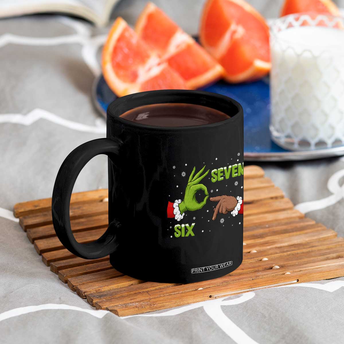 Funny Green And Bigfoot Six Seven Meme Coffee Mug Christmas Trend Gift TS12 Print Your Wear