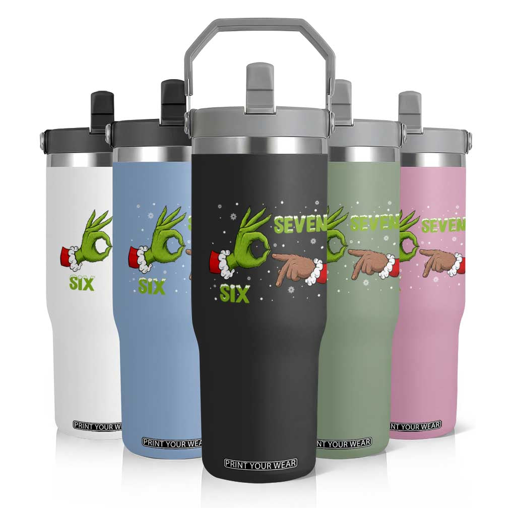 Funny Green And Bigfoot Six Seven Meme Flip Straw Tumbler Christmas Trend Gift TS12 Print Your Wear