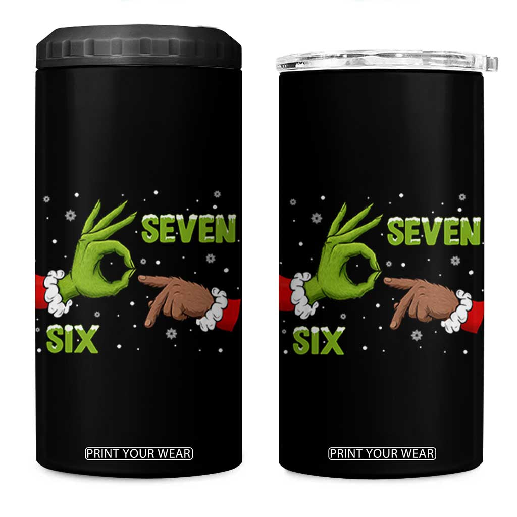 Funny Green And Bigfoot Six Seven Meme 4 in 1 Can Cooler Tumbler Christmas Trend Gift TS12 One Size: 16 oz Black Print Your Wear