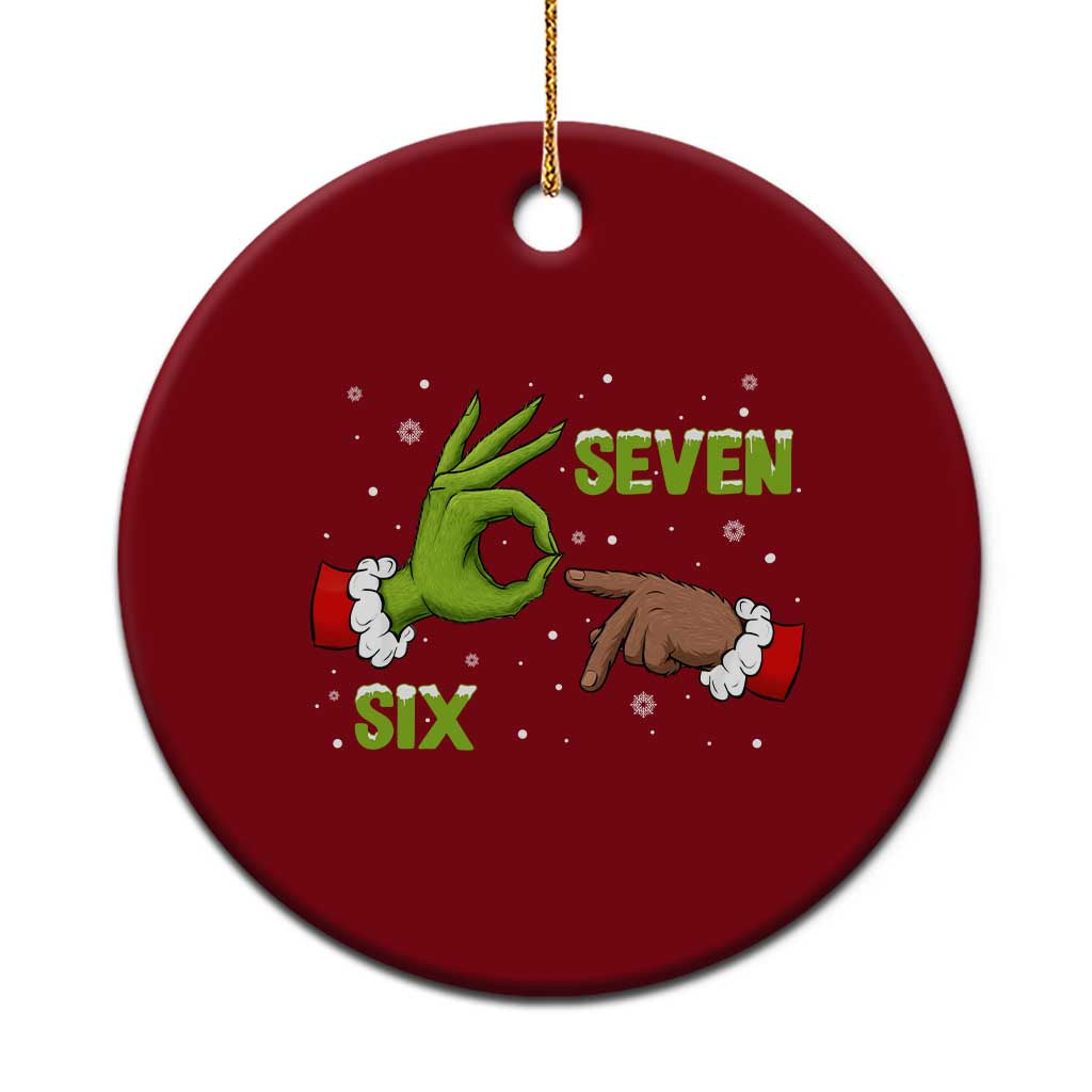 Funny Green And Bigfoot Six Seven Meme Ceramic Ornament Christmas Trend Gift TS12 1pc Red Print Your Wear