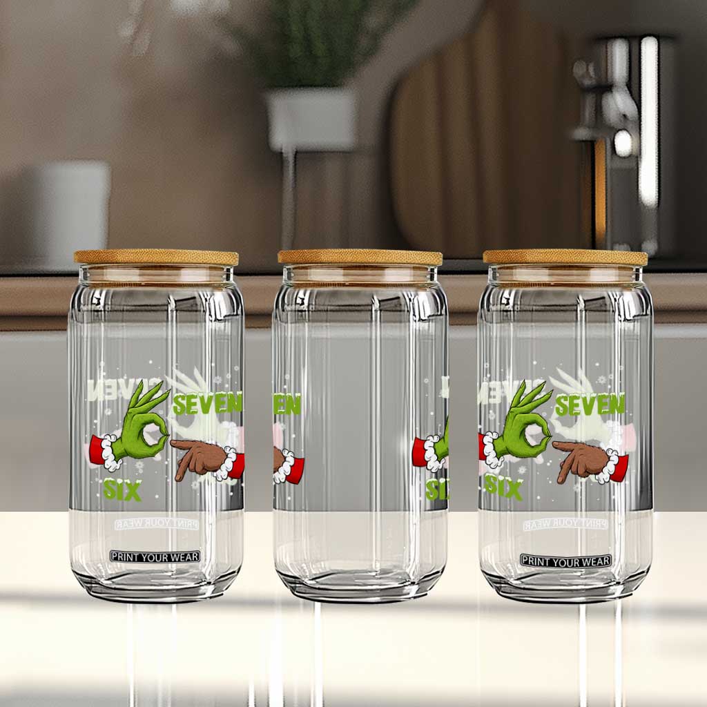 Funny Green And Bigfoot Six Seven Meme Glass Can Christmas Trend Gift TS12 Print Your Wear