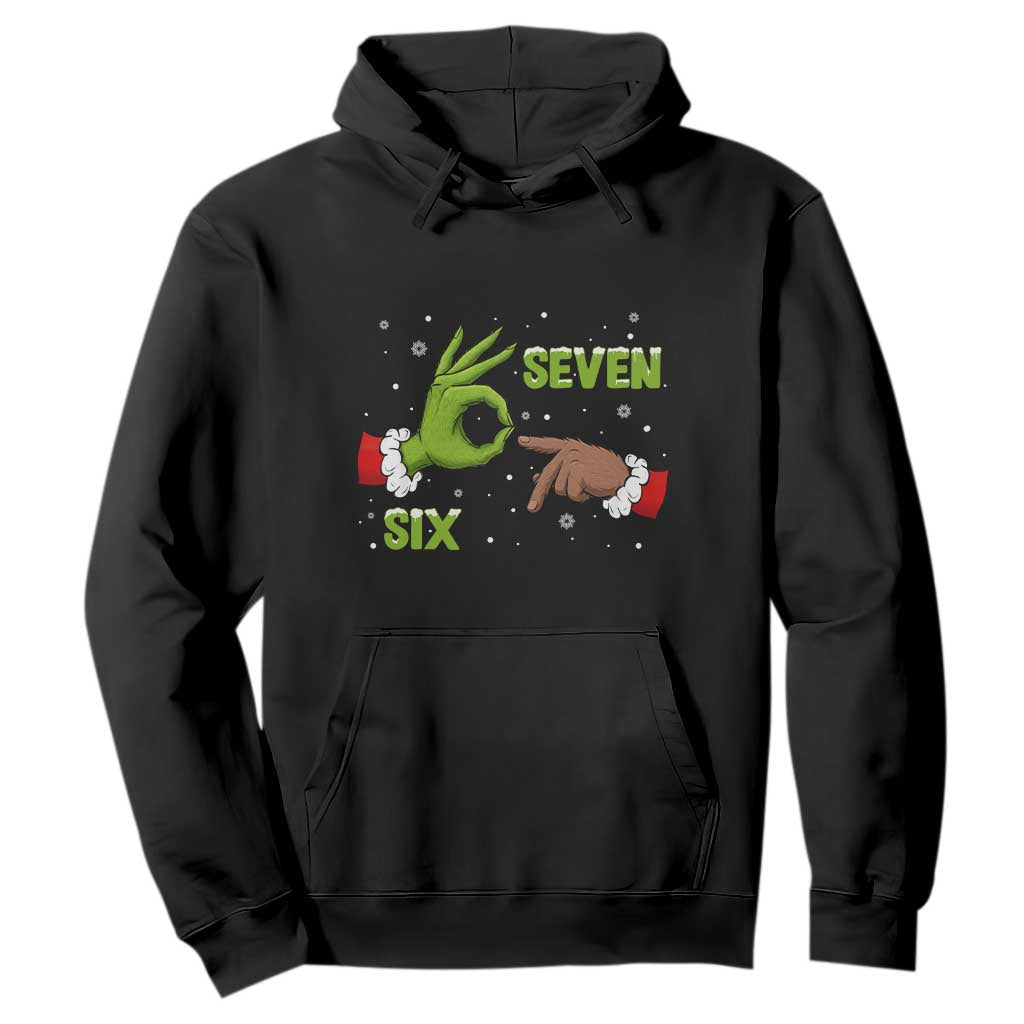 Funny Green And Bigfoot Six Seven Meme Hoodie Christmas Trend Gift TS12 Black Print Your Wear