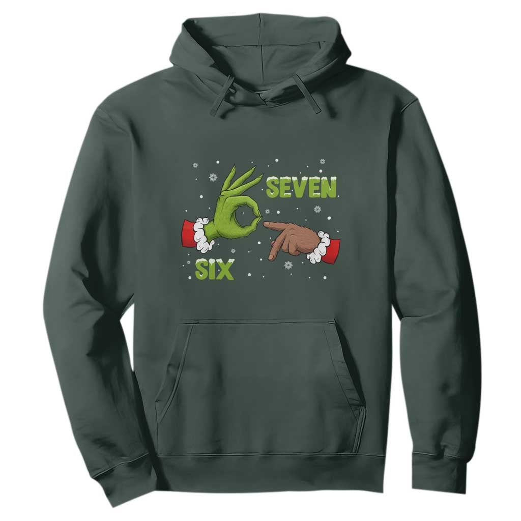 Funny Green And Bigfoot Six Seven Meme Hoodie Christmas Trend Gift TS12 Dark Forest Green Print Your Wear