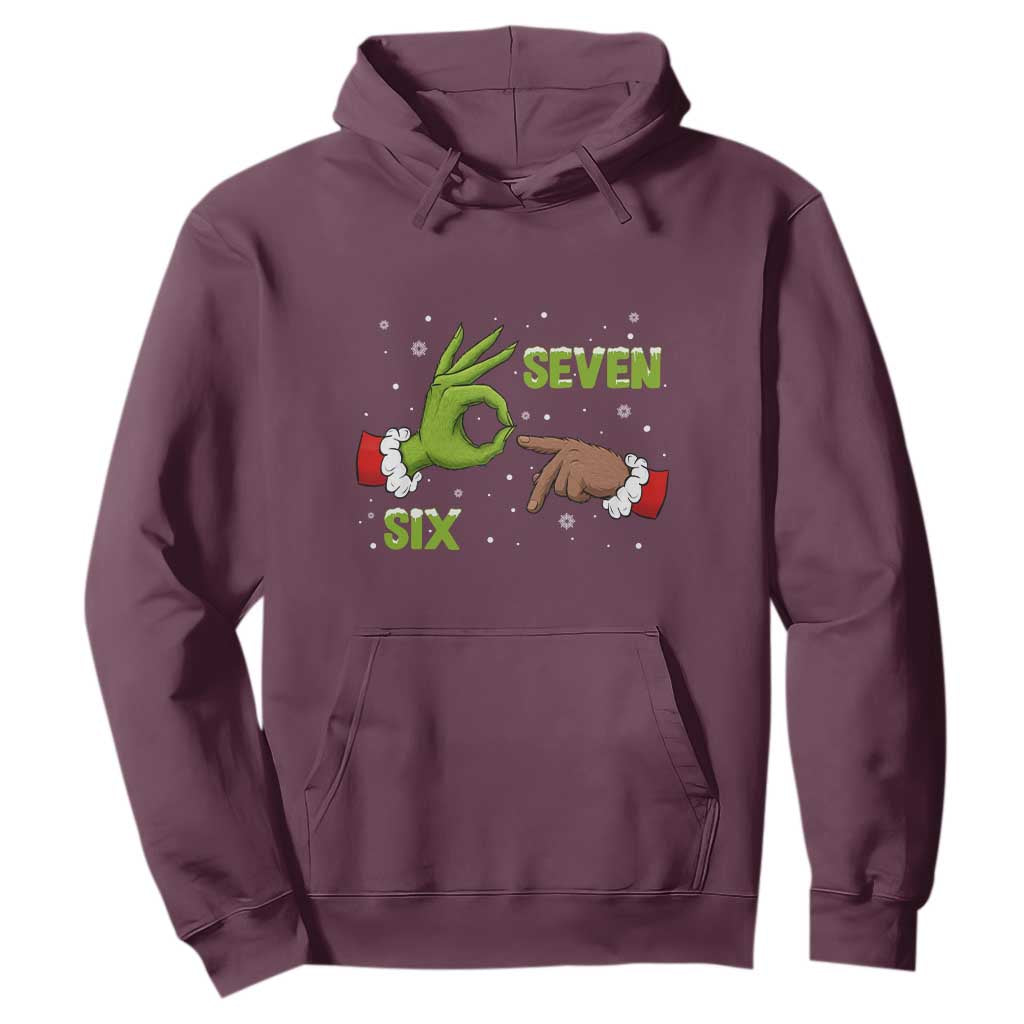 Funny Green And Bigfoot Six Seven Meme Hoodie Christmas Trend Gift TS12 Maroon Print Your Wear