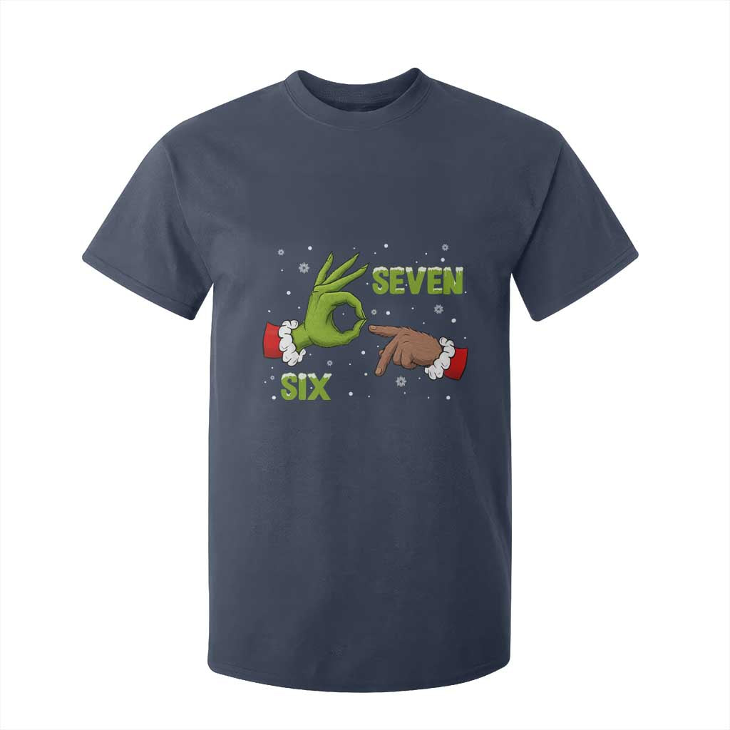 Funny Green And Bigfoot Six Seven Meme T Shirt For Kid Christmas Trend Gift TS12 Navy Print Your Wear
