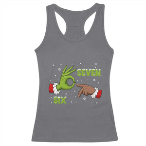 Funny Green And Bigfoot Six Seven Meme Racerback Tank Top Christmas Trend Gift TS12 Charcoal Print Your Wear