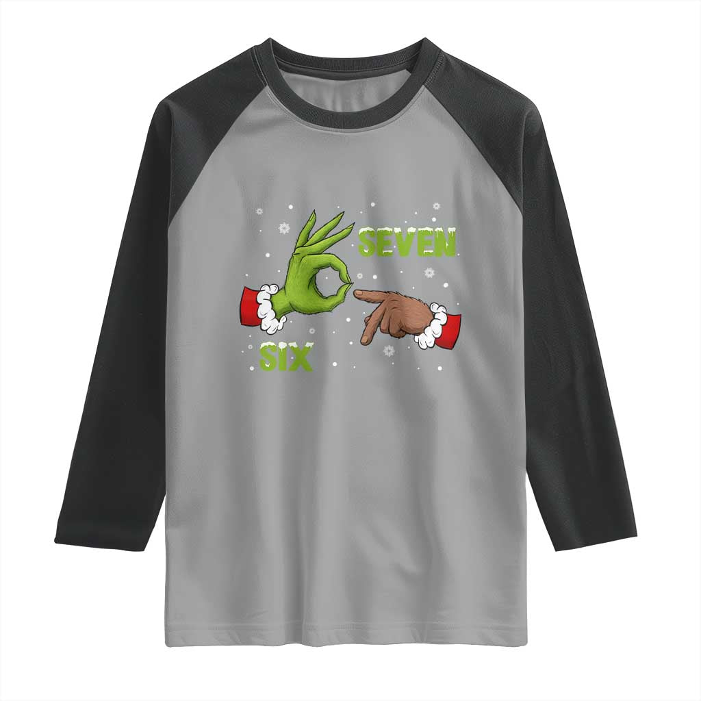Funny Green And Bigfoot Six Seven Meme Raglan Shirt Christmas Trend Gift TS12 Sport Gray Black Print Your Wear