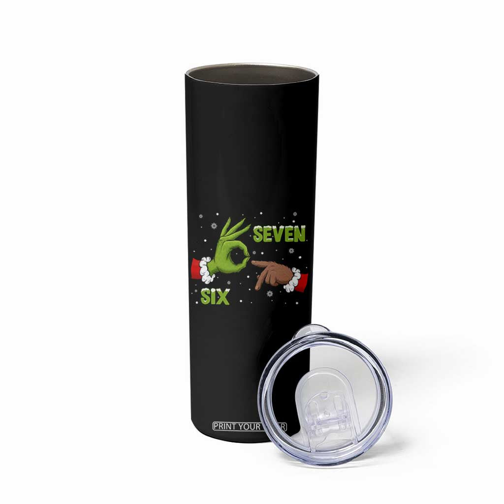 Funny Green And Bigfoot Six Seven Meme Skinny Tumbler Christmas Trend Gift TS12 Print Your Wear