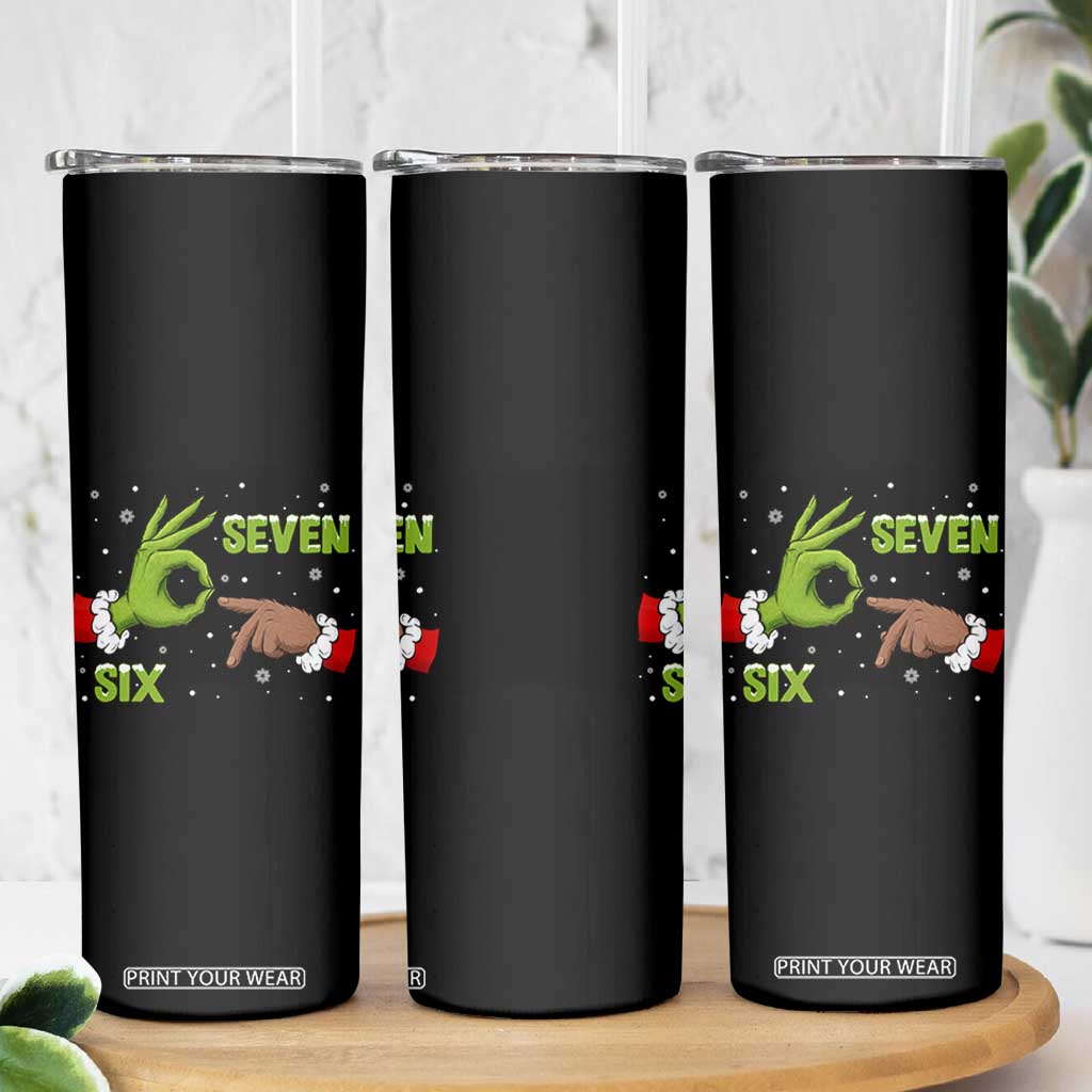 Funny Green And Bigfoot Six Seven Meme Skinny Tumbler Christmas Trend Gift TS12 Print Your Wear