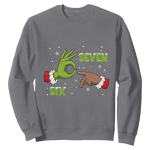 Funny Green And Bigfoot Six Seven Meme Sweatshirt Christmas Trend Gift TS12 Charcoal Print Your Wear