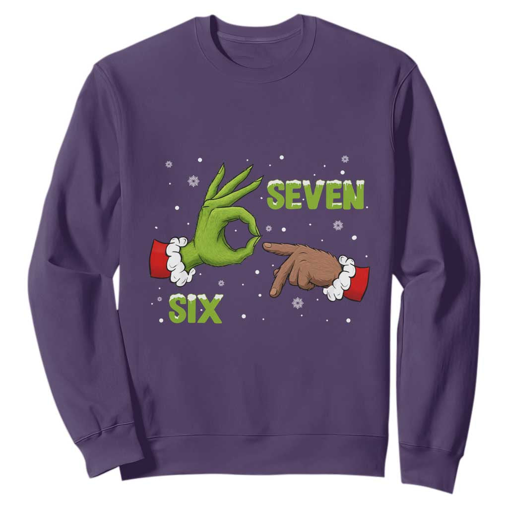 Funny Green And Bigfoot Six Seven Meme Sweatshirt Christmas Trend Gift TS12 Purple Print Your Wear