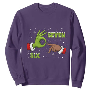 Funny Green And Bigfoot Six Seven Meme Sweatshirt Christmas Trend Gift TS12 Purple Print Your Wear