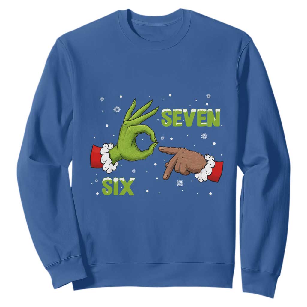 Funny Green And Bigfoot Six Seven Meme Sweatshirt Christmas Trend Gift TS12 Royal Blue Print Your Wear
