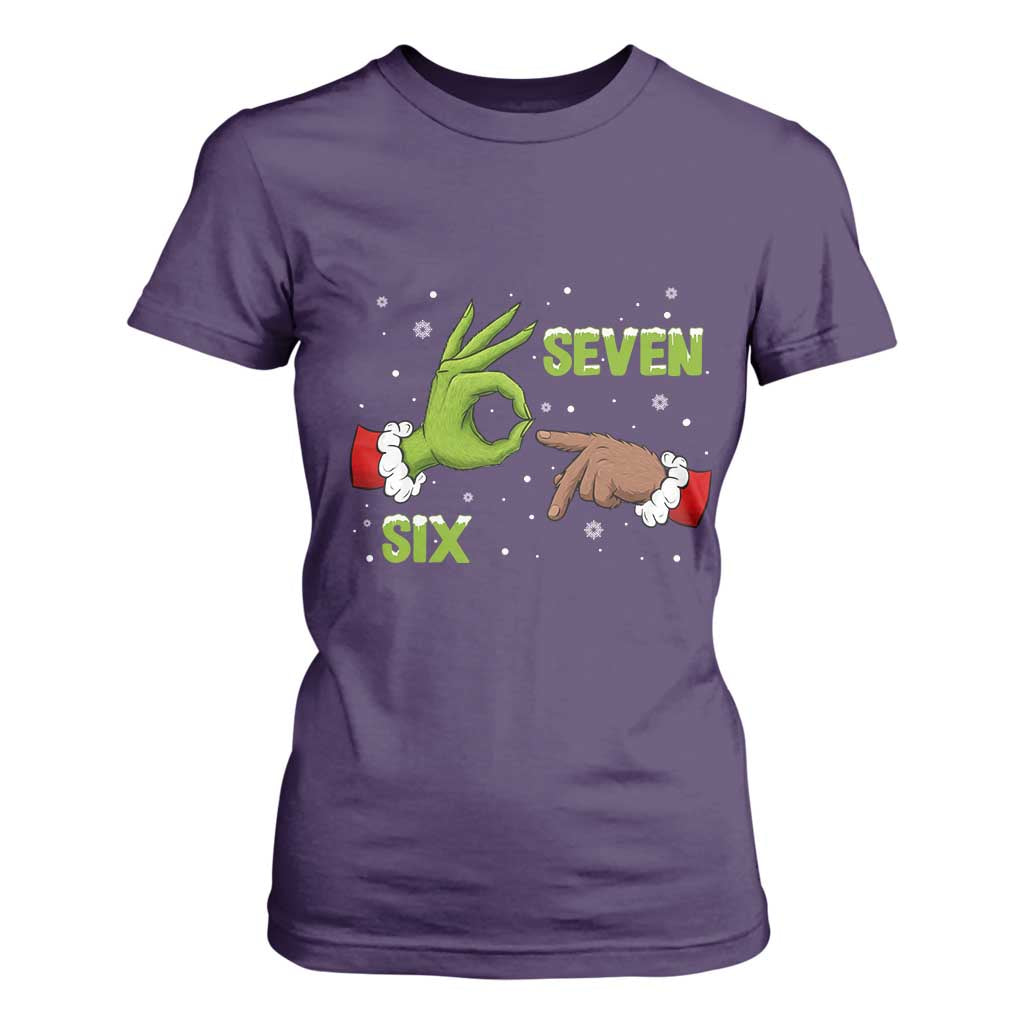 Funny Green And Bigfoot Six Seven Meme T Shirt For Women Christmas Trend Gift TS12 Purple Print Your Wear