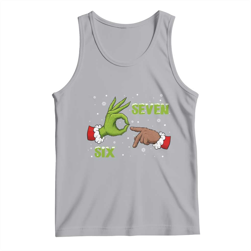 Funny Green And Bigfoot Six Seven Meme Tank Top Christmas Trend Gift TS12 Athletic Heather Print Your Wear