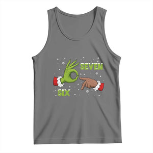 Funny Green And Bigfoot Six Seven Meme Tank Top Christmas Trend Gift TS12 Black Heather Print Your Wear