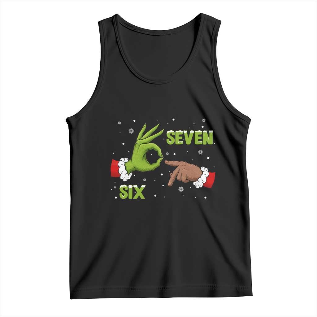 Funny Green And Bigfoot Six Seven Meme Tank Top Christmas Trend Gift TS12 Black Print Your Wear