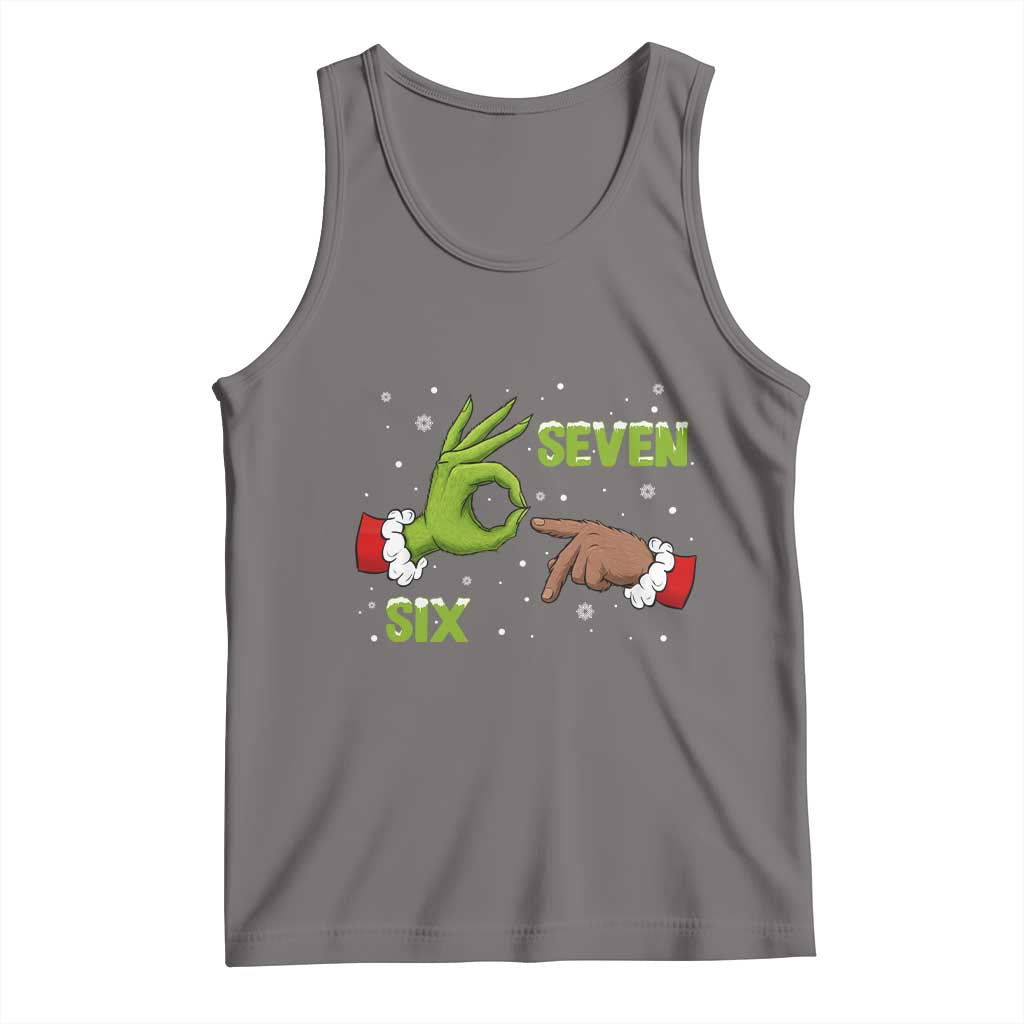 Funny Green And Bigfoot Six Seven Meme Tank Top Christmas Trend Gift TS12 Deep Heather Print Your Wear