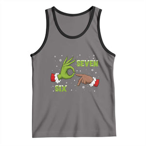 Funny Green And Bigfoot Six Seven Meme Tank Top Christmas Trend Gift TS12 Deep Heather Black Print Your Wear