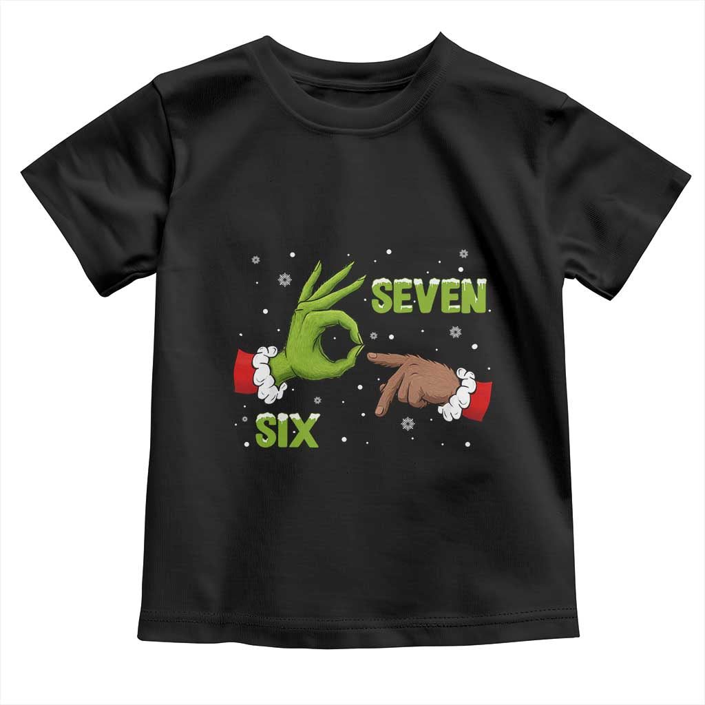 Funny Green And Bigfoot Six Seven Meme Toddler T Shirt Christmas Trend Gift TS12 Black Print Your Wear
