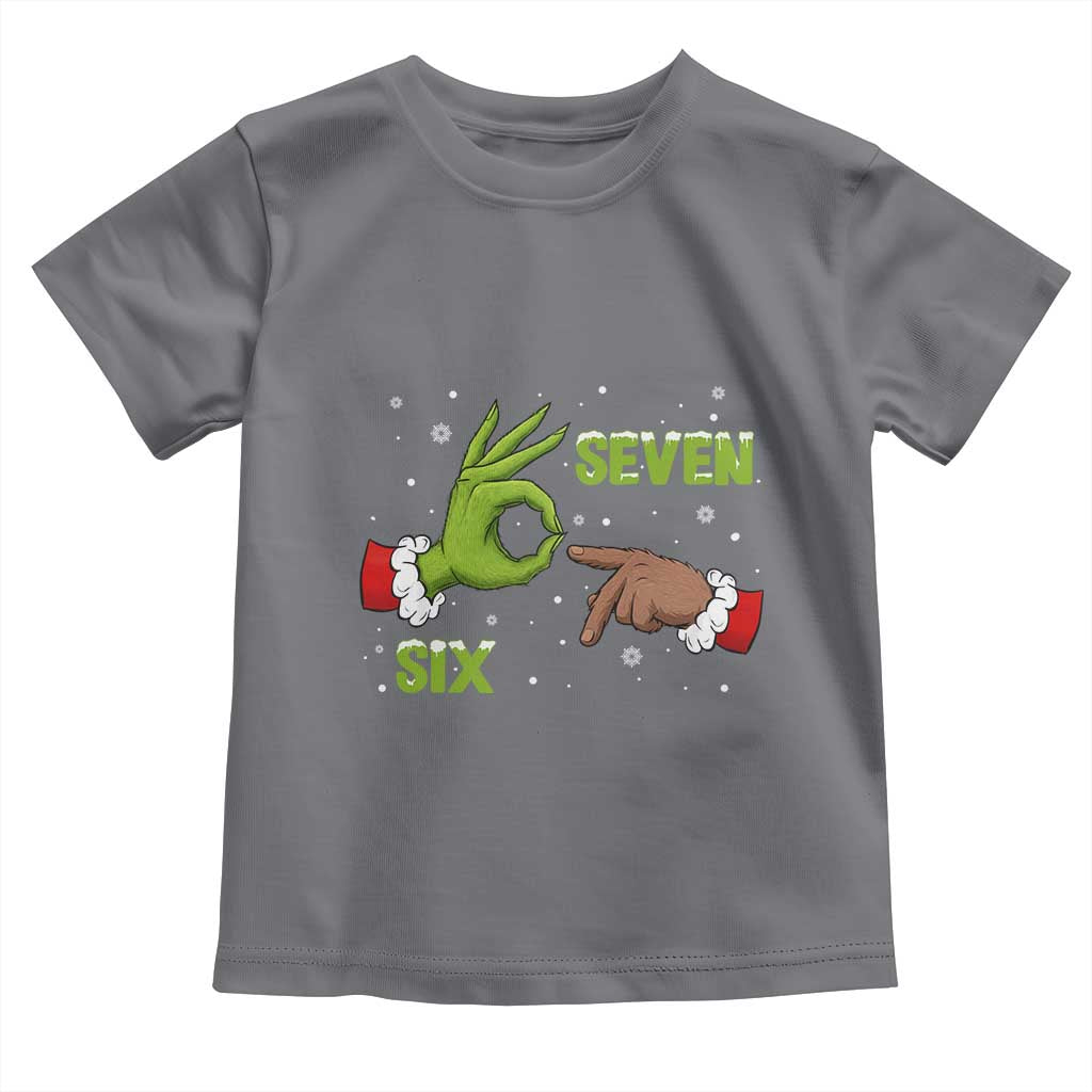 Funny Green And Bigfoot Six Seven Meme Toddler T Shirt Christmas Trend Gift TS12 Charcoal Print Your Wear
