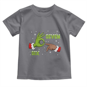 Funny Green And Bigfoot Six Seven Meme Toddler T Shirt Christmas Trend Gift TS12 Charcoal Print Your Wear