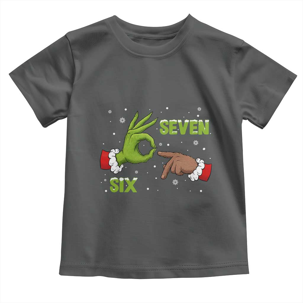 Funny Green And Bigfoot Six Seven Meme Toddler T Shirt Christmas Trend Gift TS12 Dark Heather Print Your Wear