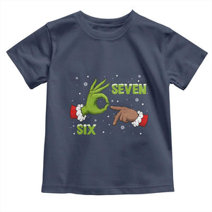 Funny Green And Bigfoot Six Seven Meme Toddler T Shirt Christmas Trend Gift TS12 Navy Print Your Wear