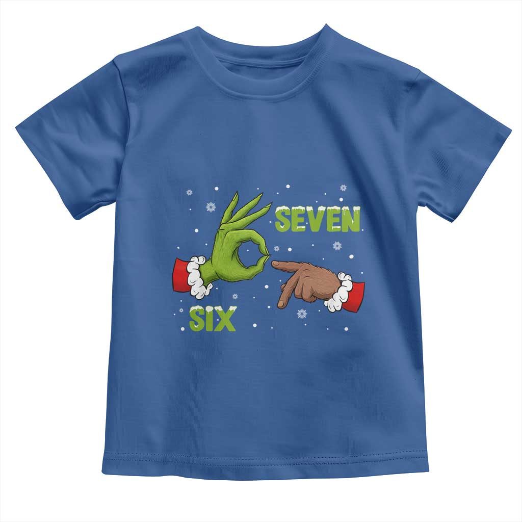 Funny Green And Bigfoot Six Seven Meme Toddler T Shirt Christmas Trend Gift TS12 Royal Blue Print Your Wear