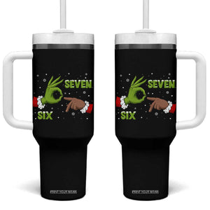 Funny Green And Bigfoot Six Seven Meme Tumbler With Handle Christmas Trend Gift TS12 One Size: 40 oz Black Print Your Wear