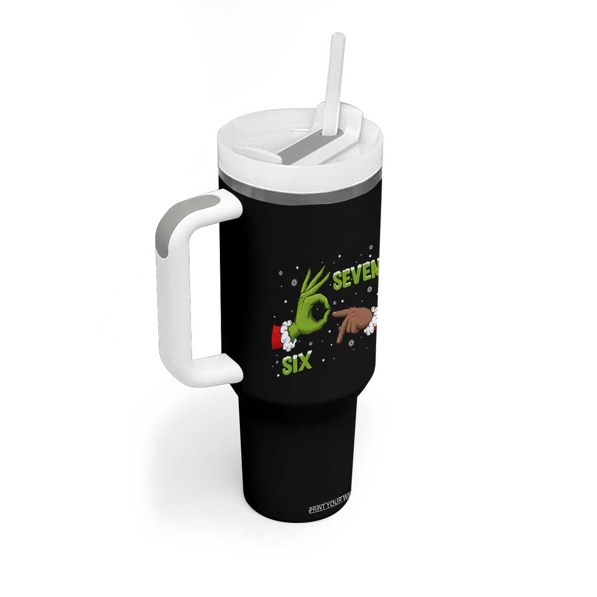 Funny Green And Bigfoot Six Seven Meme Tumbler With Handle Christmas Trend Gift TS12 Print Your Wear