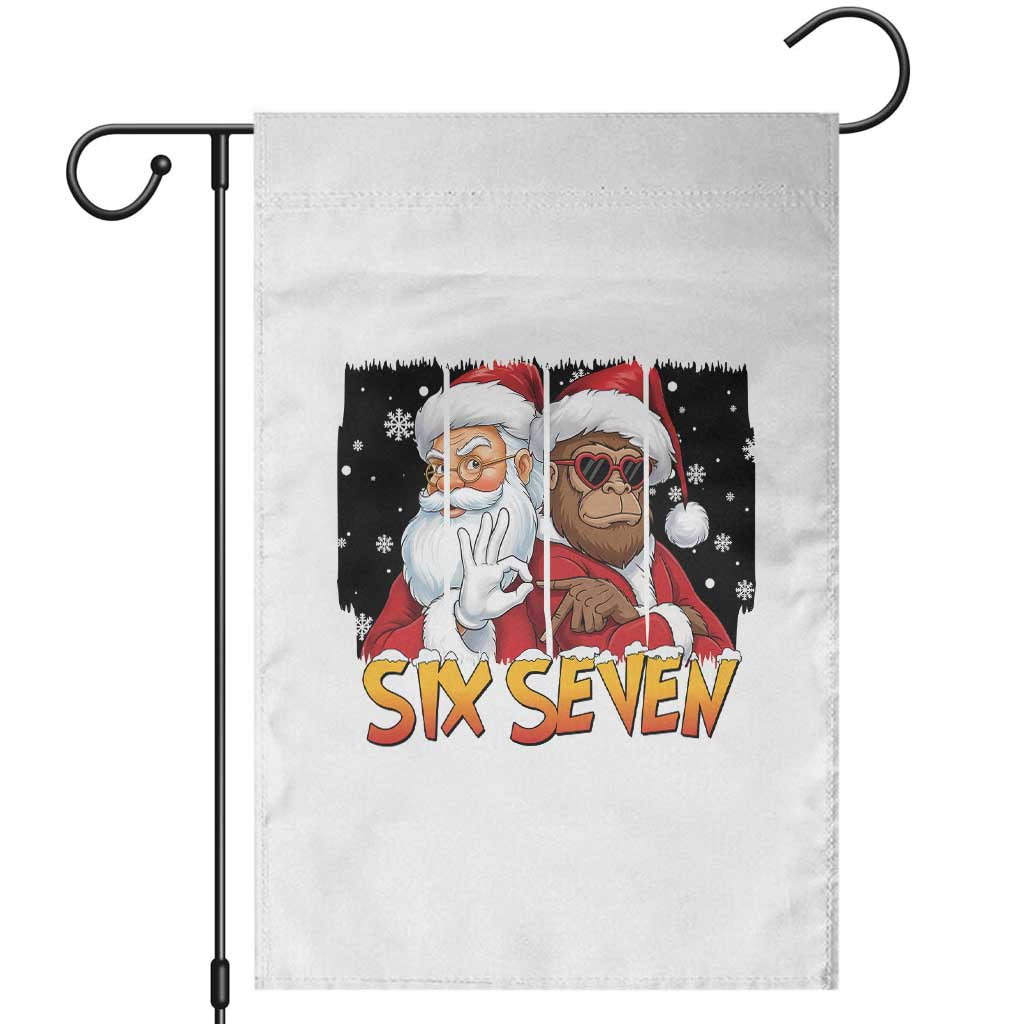 Six Seven Meme Santa Bigfoot Garden Flag 67 Viral Gen Alpha Slang Christmas Gift TS12 White Print Your Wear