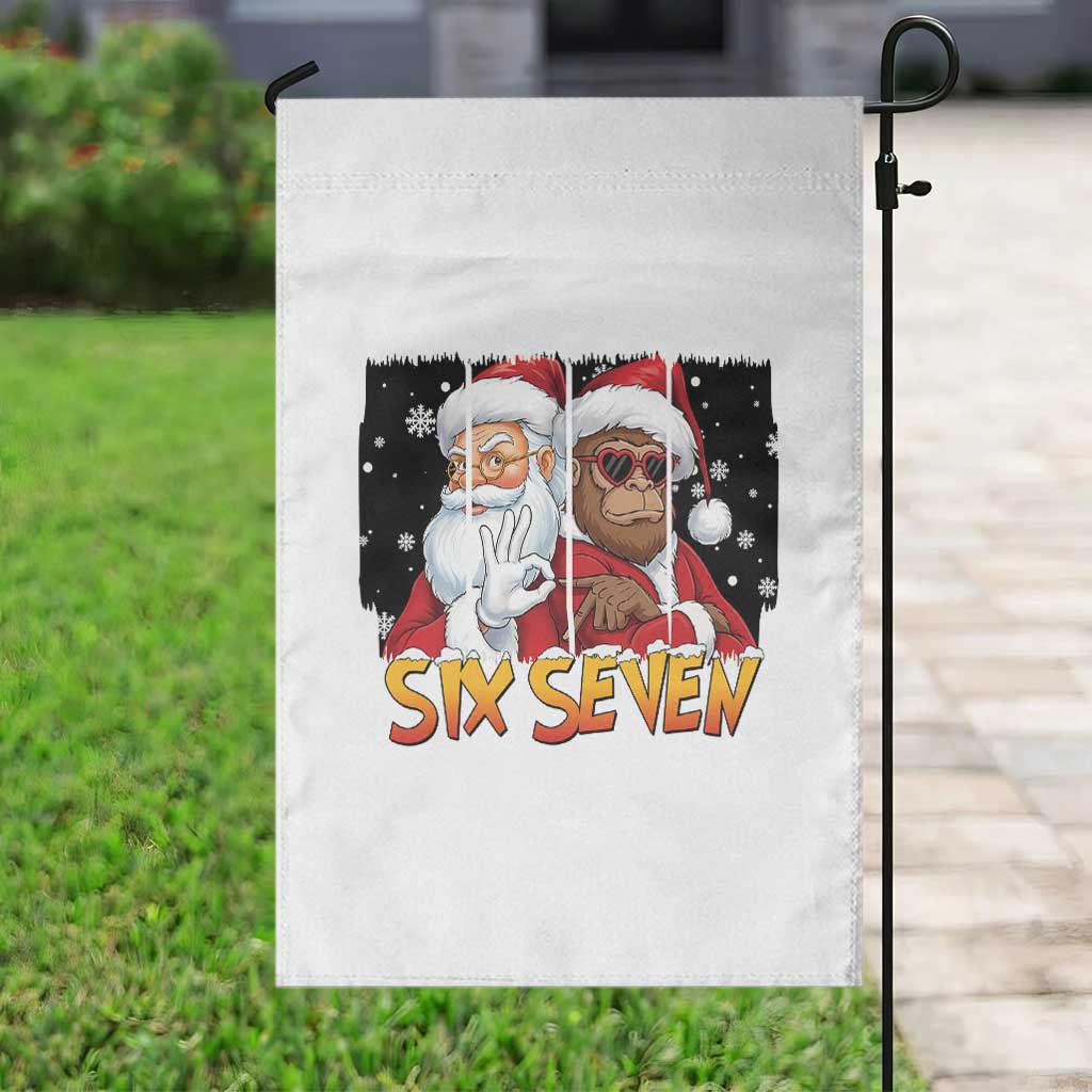 Six Seven Meme Santa Bigfoot Garden Flag 67 Viral Gen Alpha Slang Christmas Gift TS12 Print Your Wear
