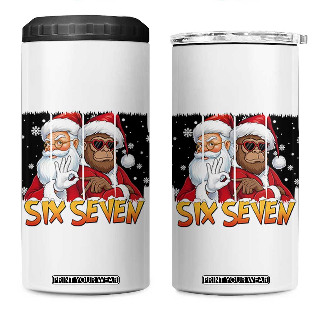 Six Seven Meme Santa Bigfoot 4 in 1 Can Cooler Tumbler 67 Viral Gen Alpha Slang Christmas Gift TS12 One Size: 16 oz White Print Your Wear