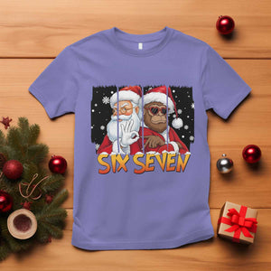 Six Seven Meme Santa Bigfoot T Shirt 67 Viral Gen Alpha Slang Christmas Gift TS12 Violet Print Your Wear