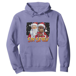 Six Seven Meme Santa Bigfoot Hoodie 67 Viral Gen Alpha Slang Christmas Gift TS12 Violet Print Your Wear