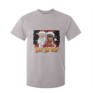 Six Seven Meme Santa Bigfoot T Shirt For Kid 67 Viral Gen Alpha Slang Christmas Gift TS12 Ice Gray Print Your Wear