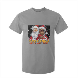 Six Seven Meme Santa Bigfoot T Shirt For Kid 67 Viral Gen Alpha Slang Christmas Gift TS12 Sport Gray Print Your Wear