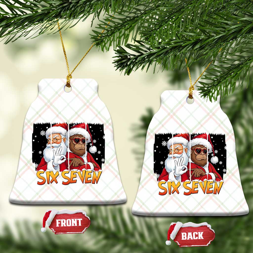 Six Seven Meme Santa Bigfoot Ceramic Ornament 67 Viral Gen Alpha Slang Christmas Gift TS12 Print Your Wear