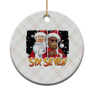 Six Seven Meme Santa Bigfoot Ceramic Ornament 67 Viral Gen Alpha Slang Christmas Gift TS12 1pc Christmas Plaid Print Your Wear