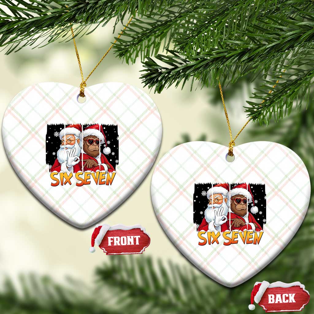Six Seven Meme Santa Bigfoot Ceramic Ornament 67 Viral Gen Alpha Slang Christmas Gift TS12 Print Your Wear